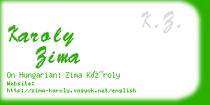 karoly zima business card